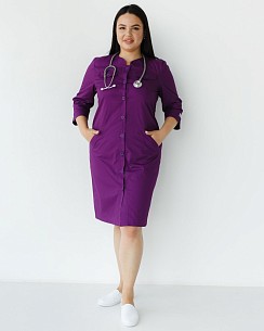 Медичний халат жіночий Валері фіолетовий +SIZE